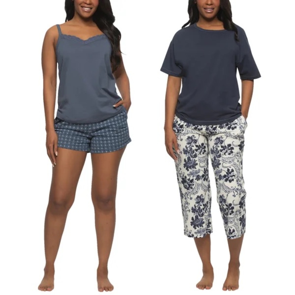 Felina Women's 4-piece PJ Set t-shirt, tank, short, pants
